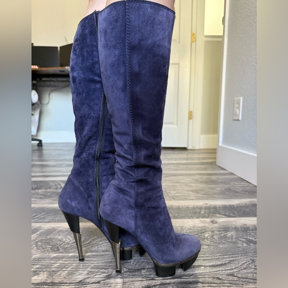 Gianmarco Lorenzi Shoes - Gianmarco Lorenzi Purple Knee-High Boots